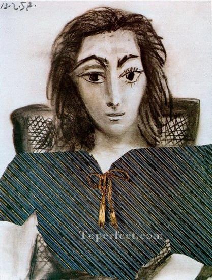 ジャクリーンの肖像 パブロ・ピカソ 1957年油絵